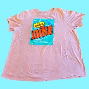 Nike Bright Logo Casual Pink Short Sleeve T-shirt Sz XL